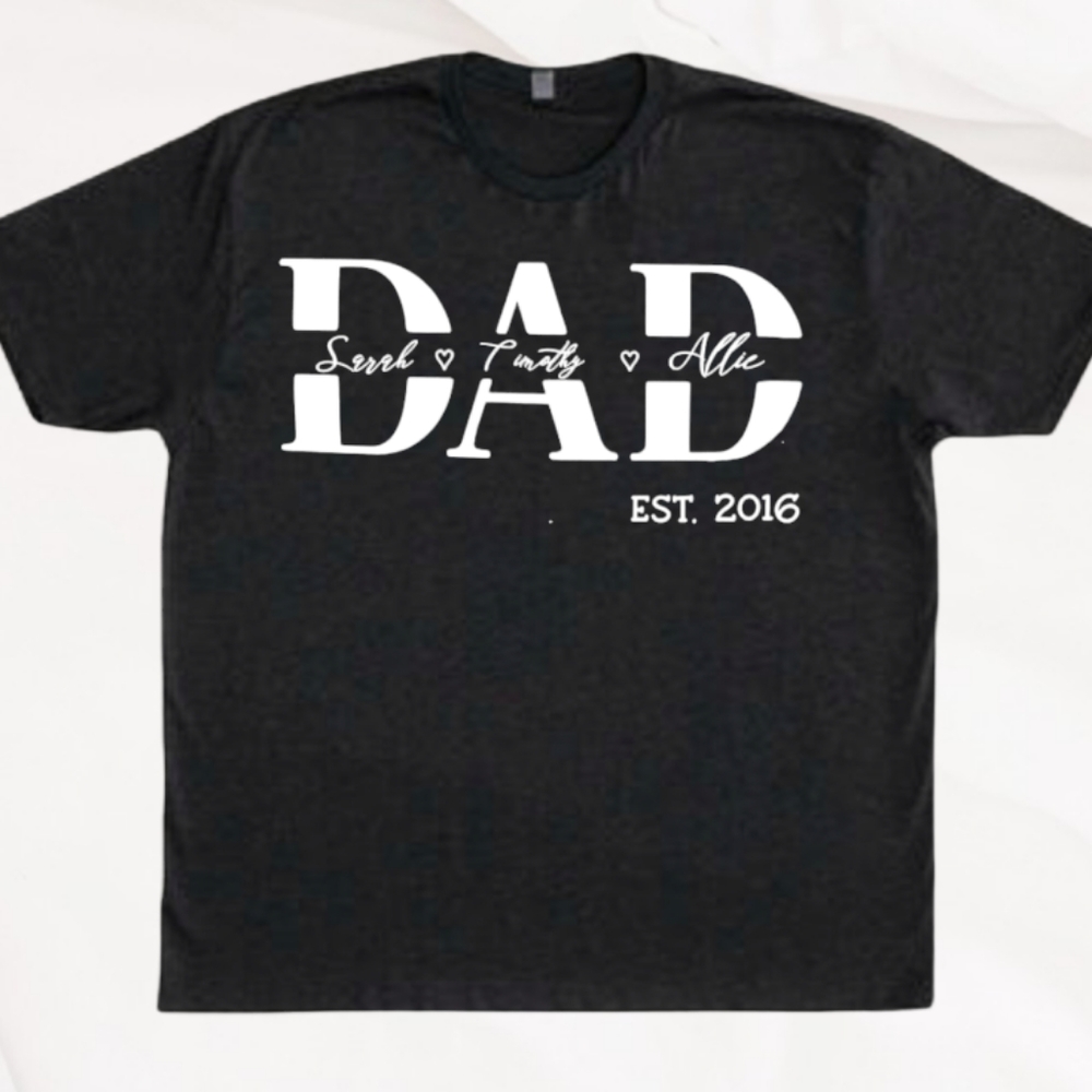 DAD Customizable Tri-Blend Tshirt with Names and Year